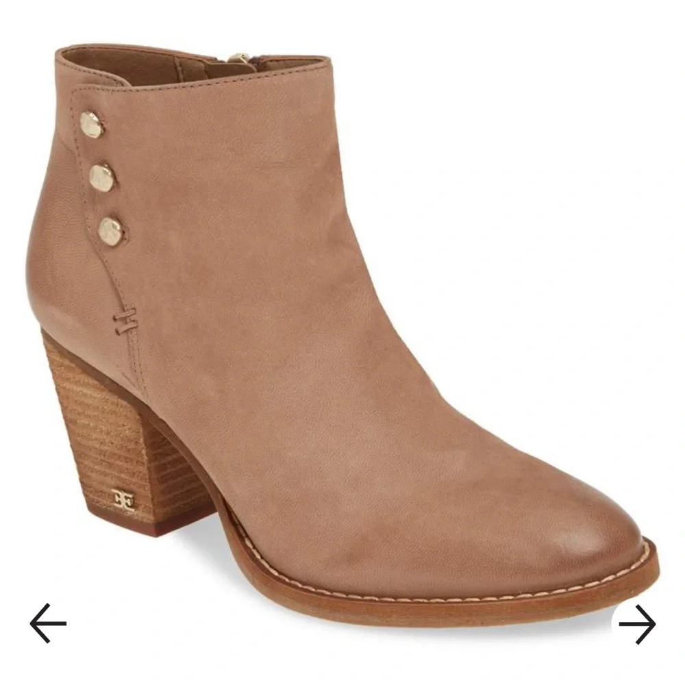 SAM EDELMAN Mariella Tan Leather ankle booties size 10 NEW